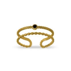 Anillo Bastet Ajustable Negro