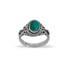 Anillo Indira · 5 Piedras -Alvent Tienda de ventas Anillo piedra turquesa grande plata