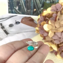 Anillo Fais Ajustable · 2 Piedras -Alvent Tienda de ventas AnilloPlumaTurquesa scaled