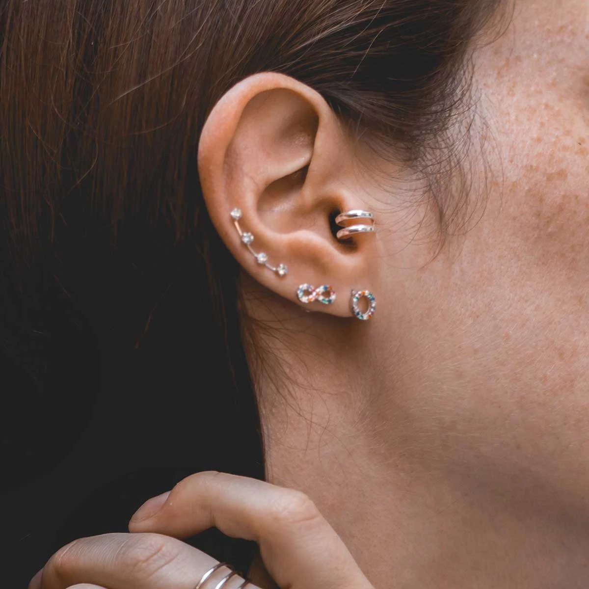 Pack Ear Cuff Doble · Piercing Falso 2 Pack Ear Cuff Doble · Piercing Falso - Imagen 2