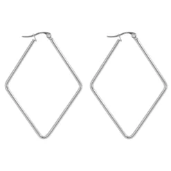 Aros Rombo · 2 Tamaños -Alvent Tienda de ventas arosrombograndeplata