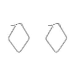 Aros Rombo · 2 Tamaños -Alvent Tienda de ventas arosrombopequenoplata