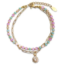 Pulsera Doble Margaret · 3 Colores 5 Pulsera Doble Margaret · 3 Colores -Alvent Tienda de ventas pulsera doble rosa
